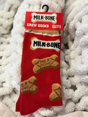 Milkbone Red Crew Socks